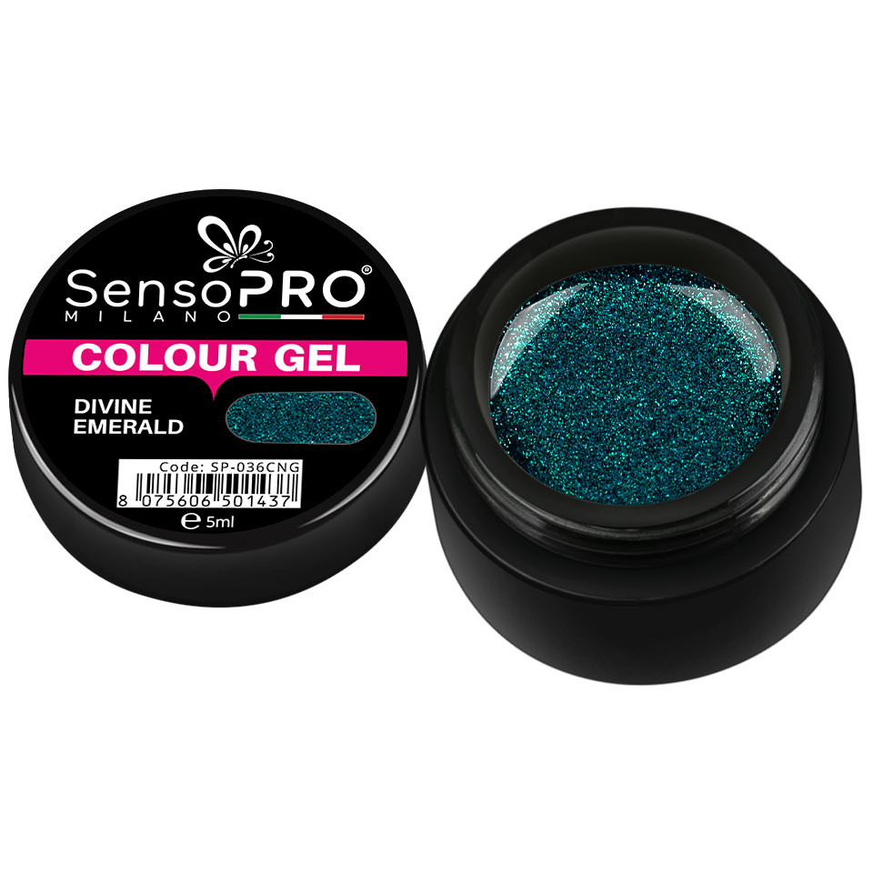 Gel UV Colorat Divine Emerald 5ml, SensoPRO Milano