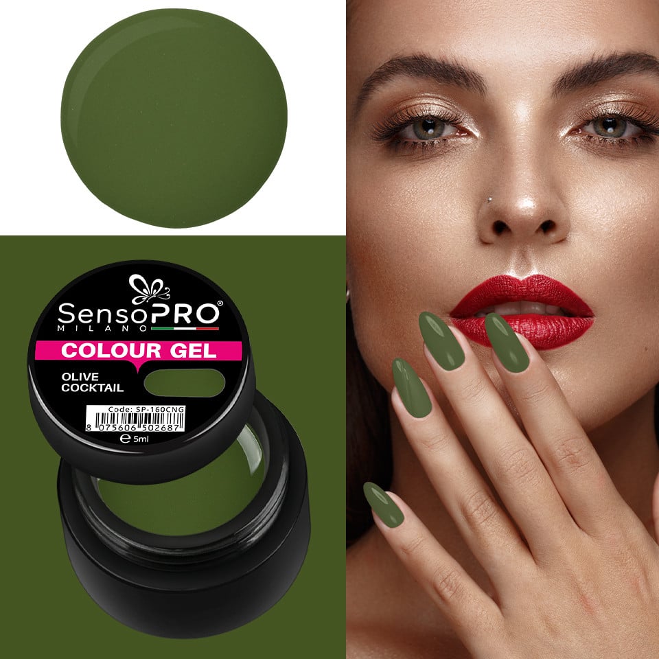 Gel UV Colorat Olive Cocktail 5ml, SensoPRO Milano - 2 | YEO