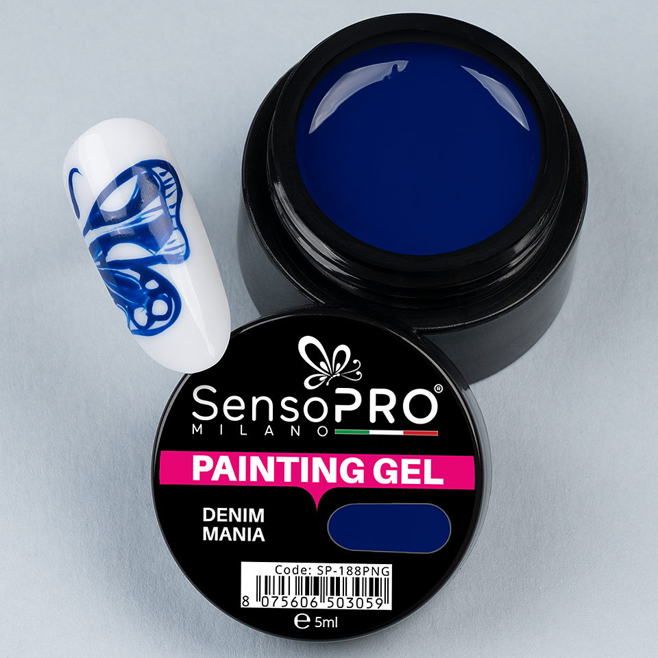 Gel UV Pictura Unghii Denim Mania 5ml, SensoPRO Milano