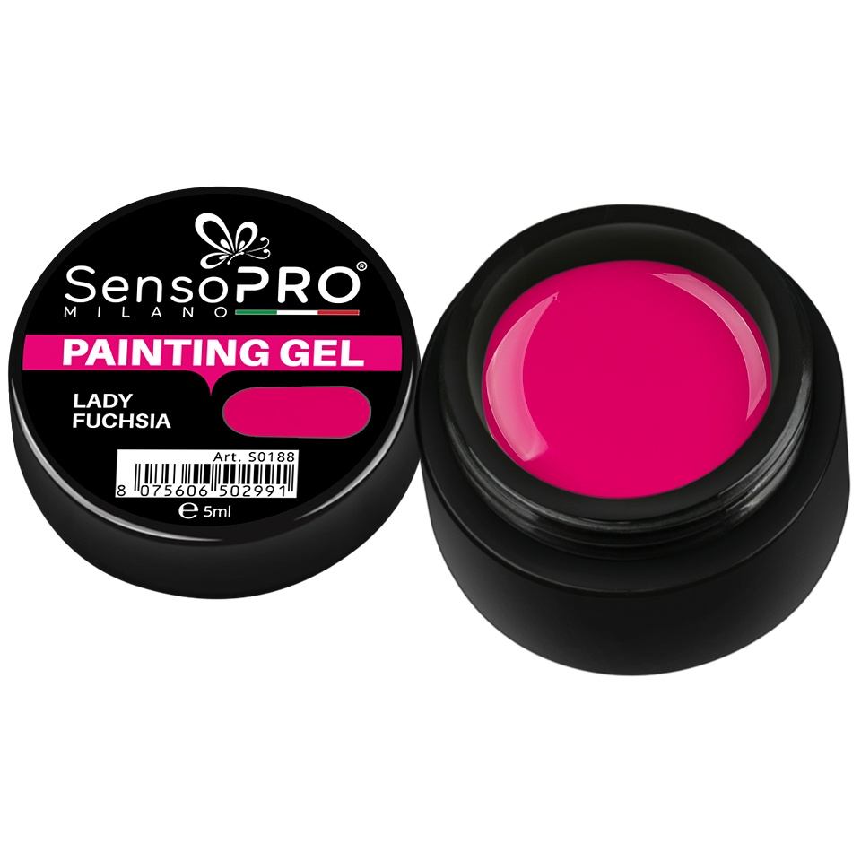 Gel UV Pictura Unghii Lady Fuchsia 5ml, SensoPRO Milano - 2 | YEO