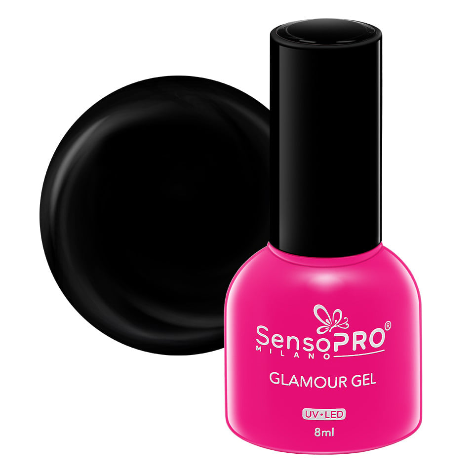 Oja Semipermanenta Glamour Gel SensoPRO Milano 8ml, Black in Style #02