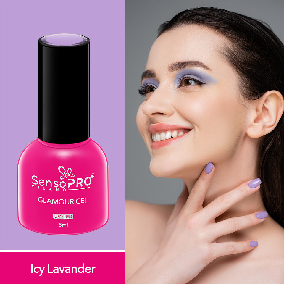 Oja Semipermanenta Glamour Gel SensoPRO Milano 8ml, Icy Lavander #46 - 1 | YEO