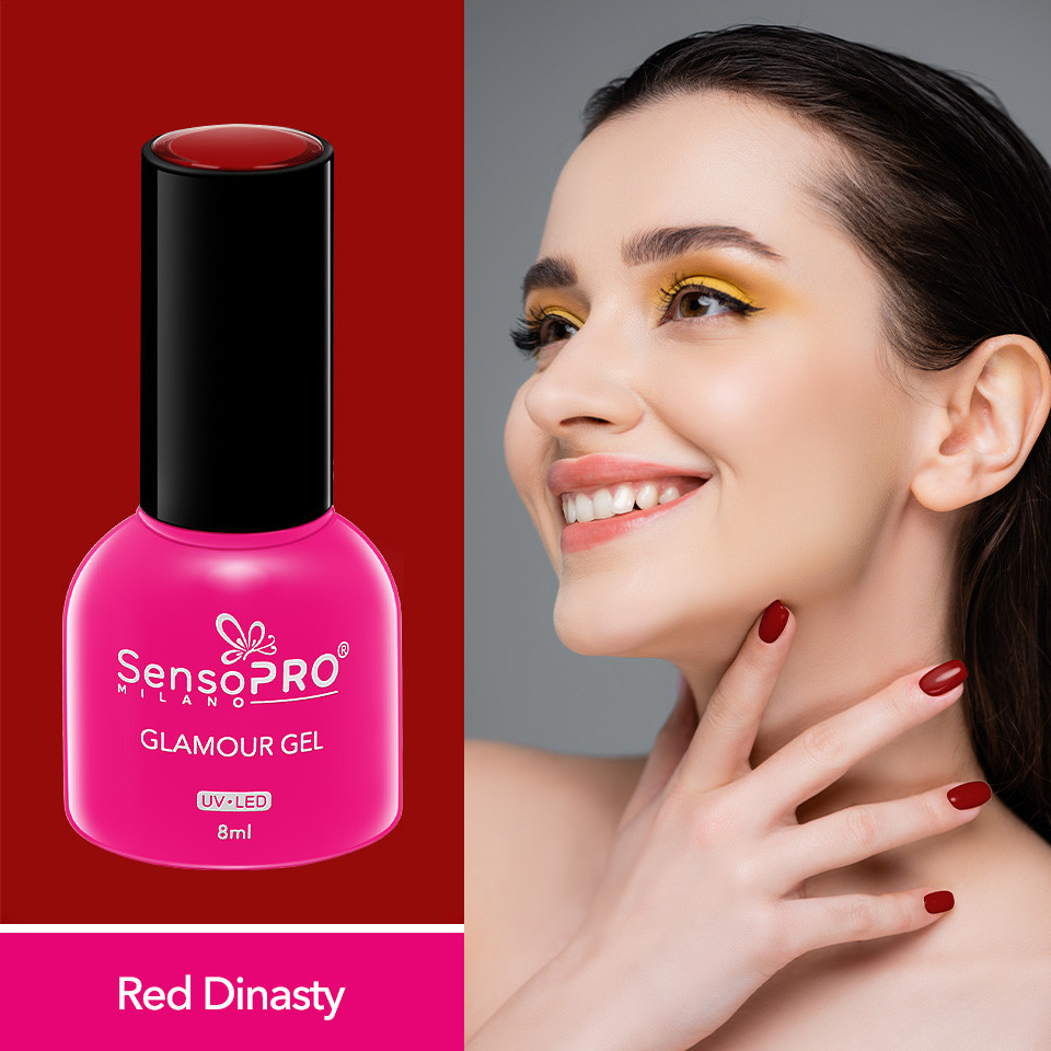 Oja Semipermanenta Glamour Gel SensoPRO Milano 8ml, Red Dinasty #06 - 1 | YEO