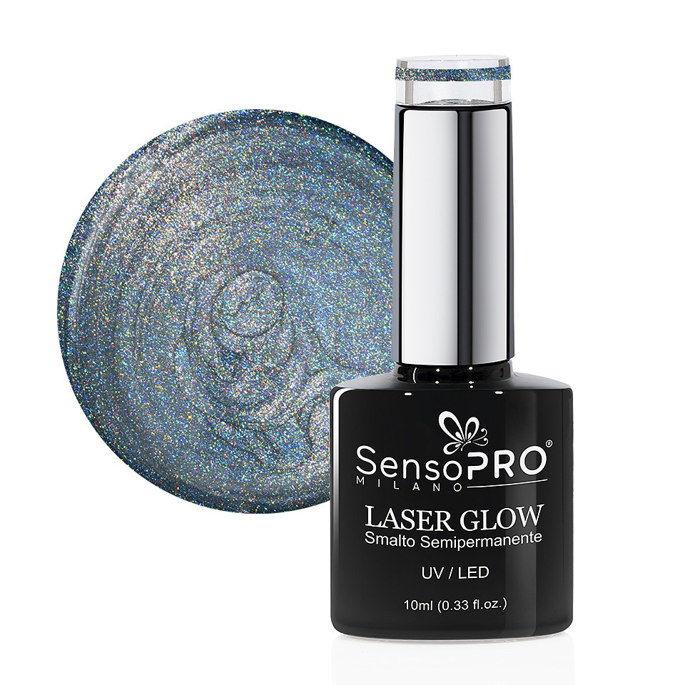 Oja Semipermanenta Holografica Laser Glow SensoPRO Milano 10ml, Star Dust #23