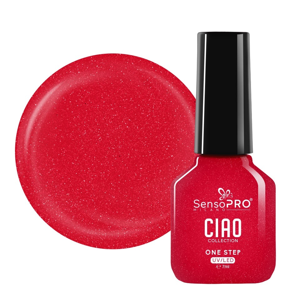 Oja Semipermanenta One Step SensoPRO Milano, CIAO Collection - Red Sparkle 7ml