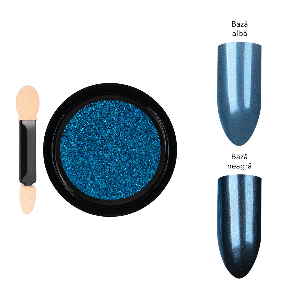 Pigment Unghii Mirror Powder LUXORISE, Navy Blue - 1 | YEO