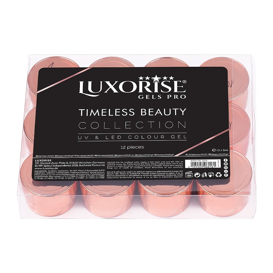 Set 12 Geluri UV Colorate LUXORISE, Timeless Beauty - 1 | YEO