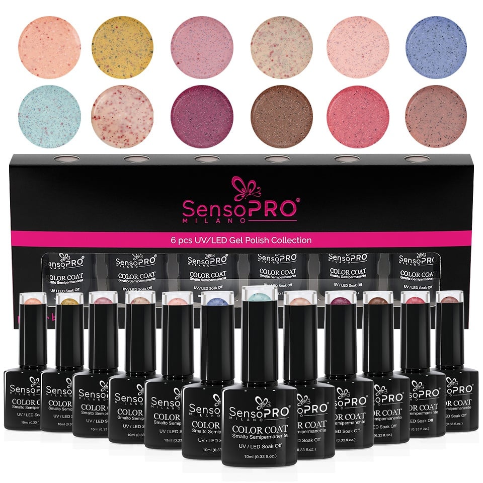 Set 12 Oje Semipermanente 10ml SensoPRO Milano, Fantasy Glow