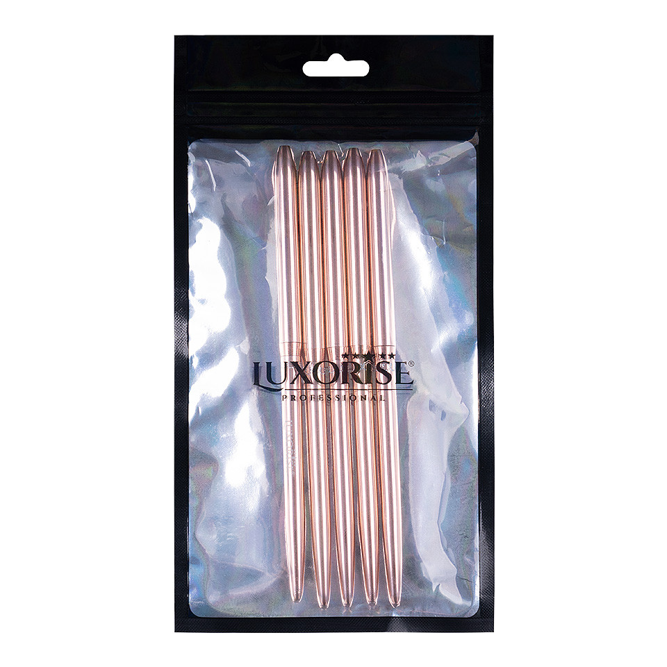Set 5 Pensule Manichiura Nail Art & Constructie Unghii LUXORISE, Rose Gold - 2 | YEO