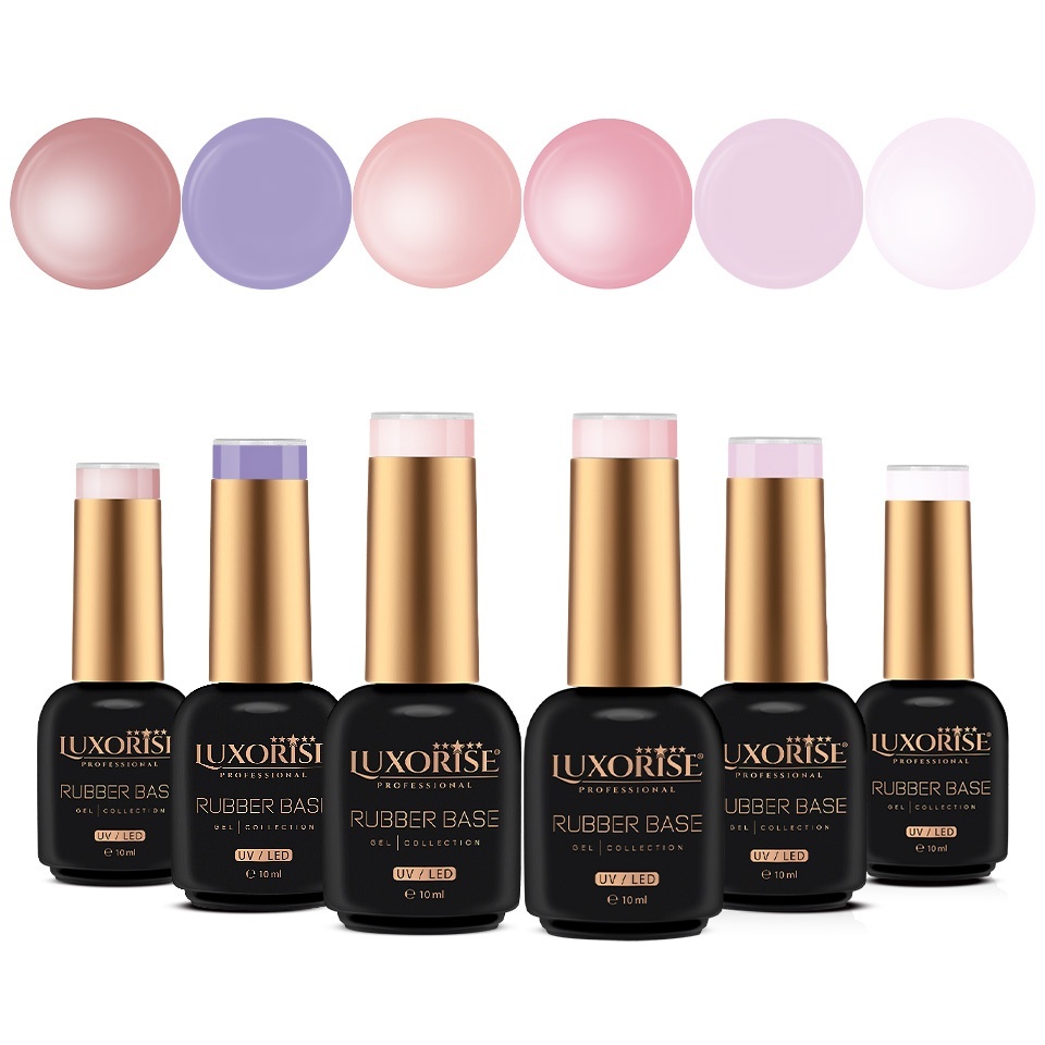 Set 6 Rubber Base 10ml LUXORISE, Glam Crush
