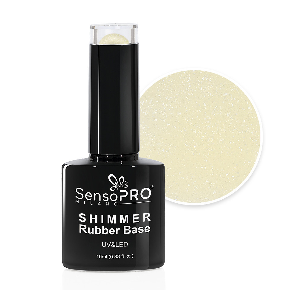 Shimmer Rubber Base SensoPRO Milano - #55 Frosted Honey, 10ml