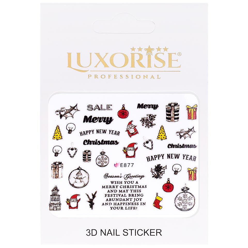 Sticker 3D Unghii LUXORISE, Christmas Core E877 - 1 | YEO