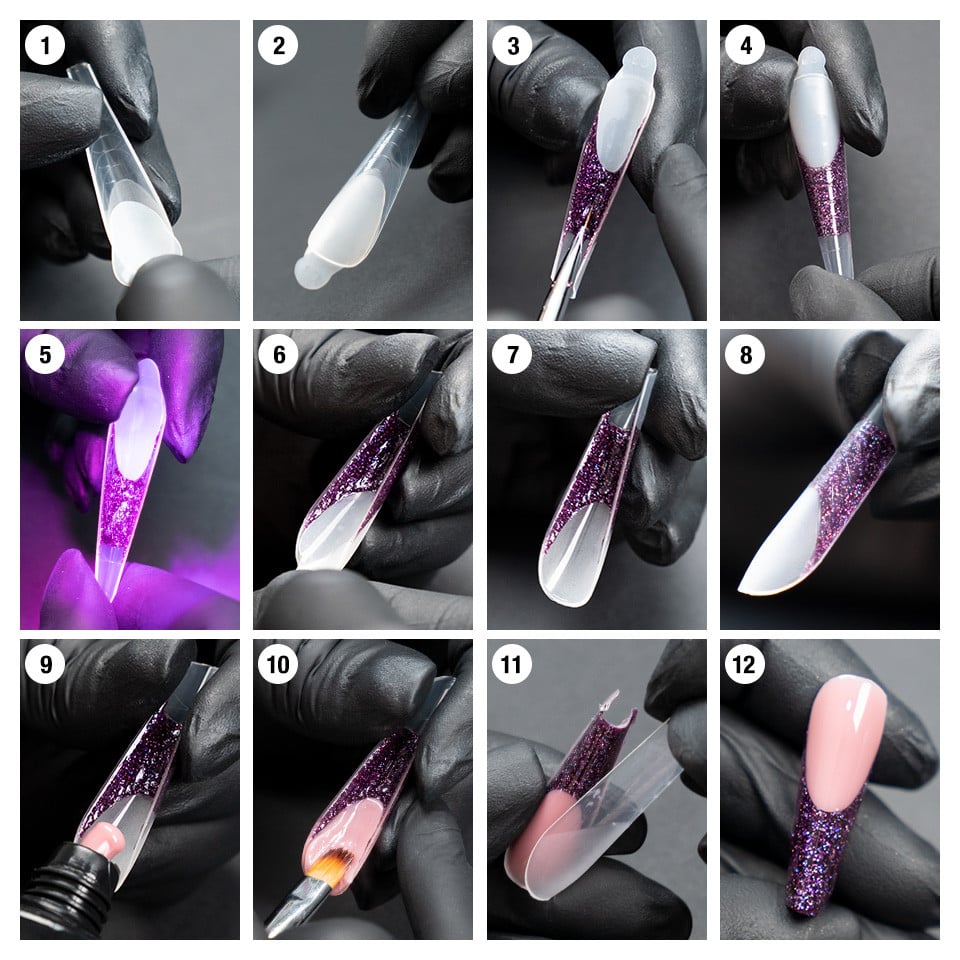 Tipsuri Reutilizabile Polygel & Gel REVOMAX PRO TIPS LUXORISE Stiletto Full Forms, 120 buc - 2 | YEO