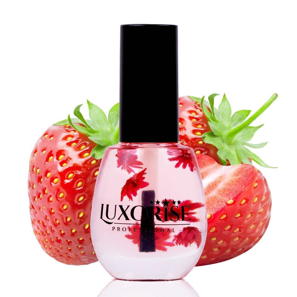 Ulei Cuticule cu Pensula Strawberry - LUXORISE, 15 ml