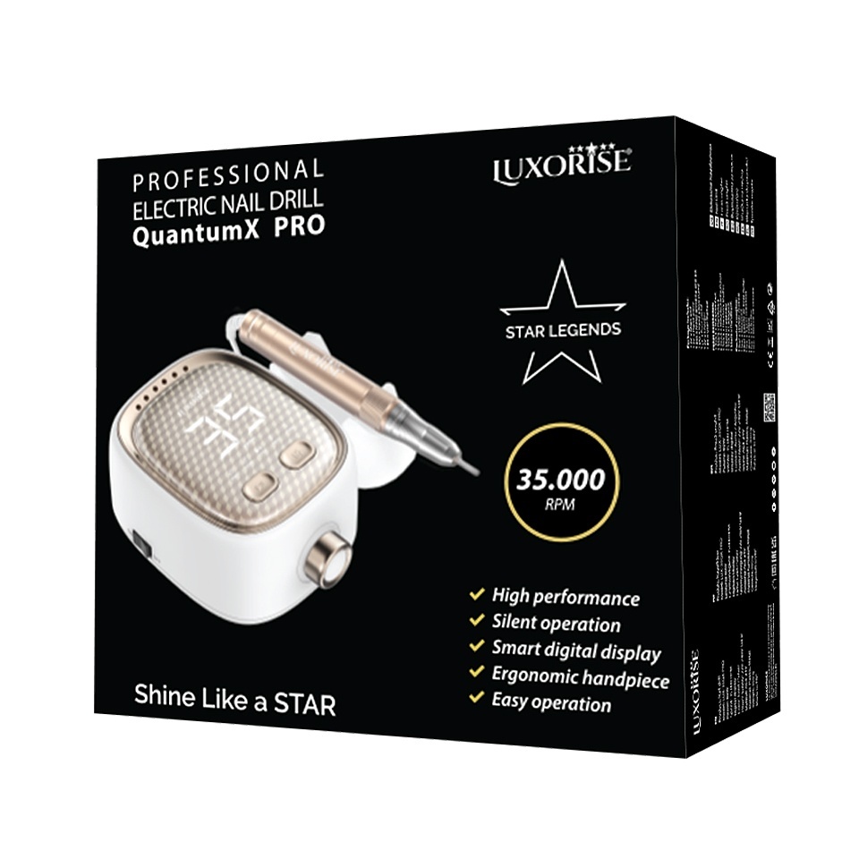 Freza Unghii QuantumX PRO 35.000RPM - LUXORISE, Silver LUXORISE