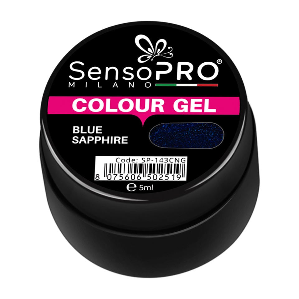 Gel UV Colorat Blue Sapphire 5ml, SensoPRO Milano - 1 | YEO