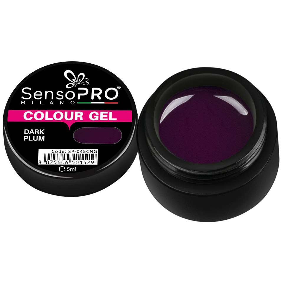 Gel UV Colorat Dark Plum 5ml, SensoPRO Milano