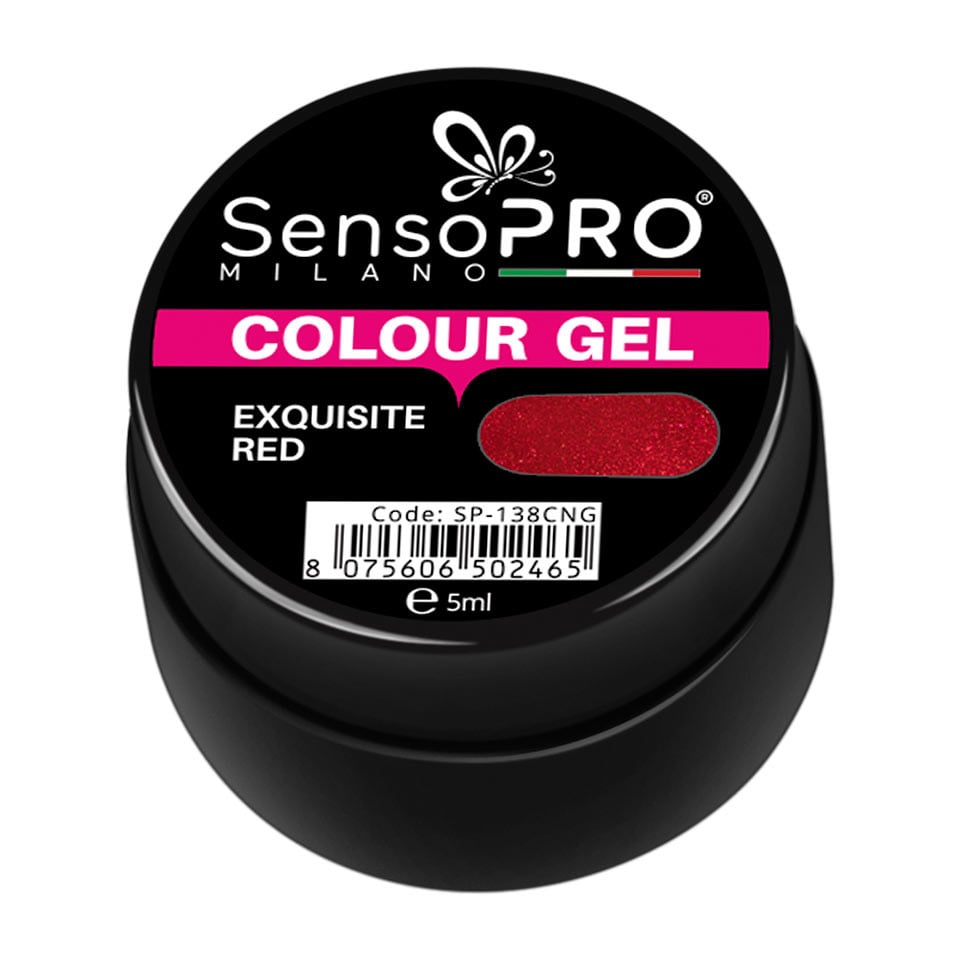 Gel UV Colorat Exquisite Red 5ml, SensoPRO Milano - 1 | YEO