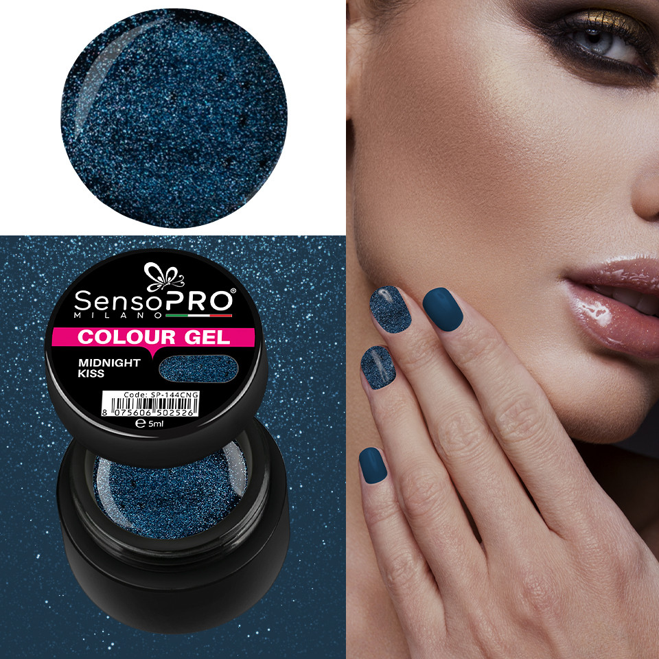 Gel UV Colorat Midnight Kiss 5ml, SensoPRO Milano - 2 | YEO