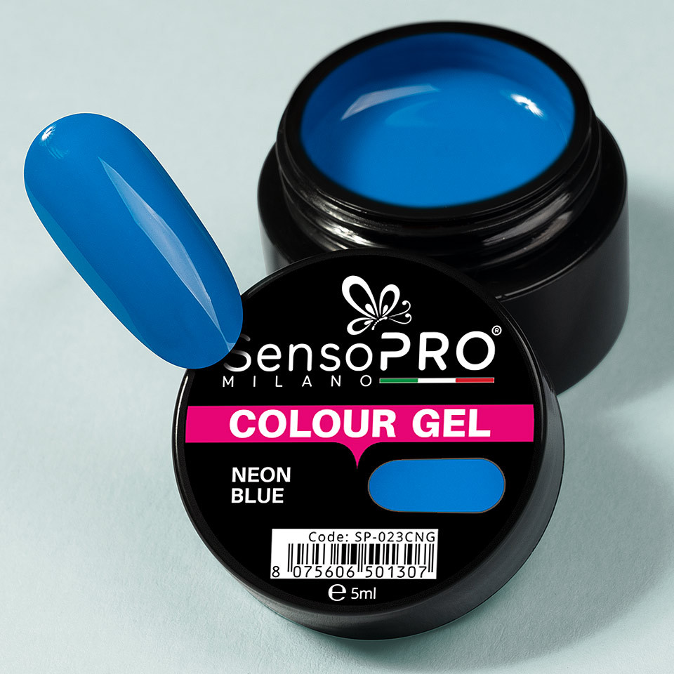 Gel UV Colorat Neon Blue 5ml, SensoPRO Milano - 2 | YEO