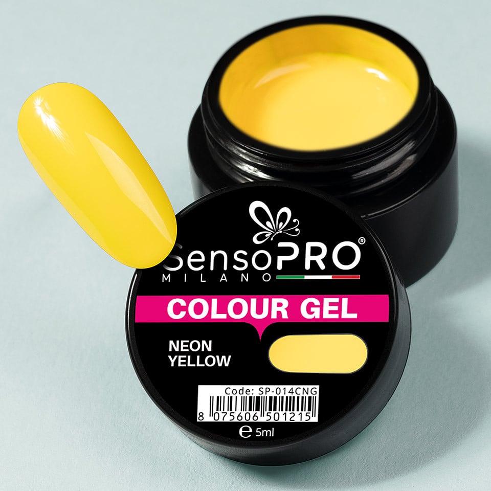 Gel UV Colorat Neon Yellow 5ml, SensoPRO Milano - 2 | YEO