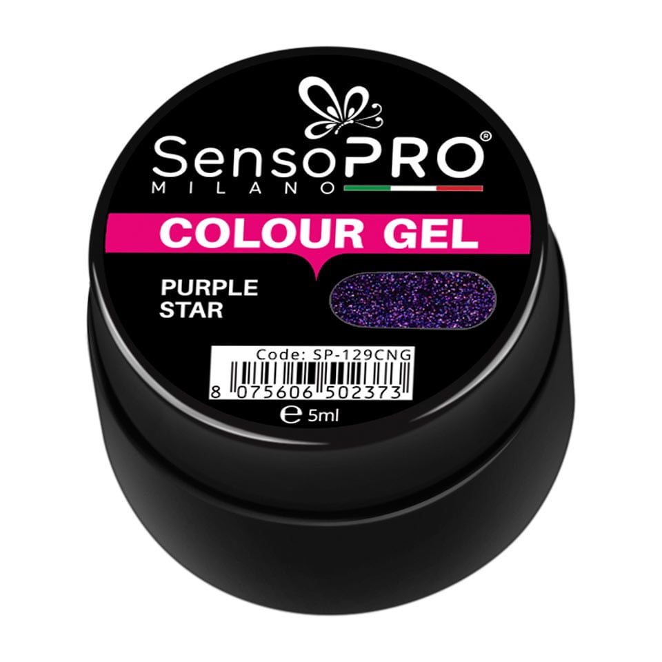 Gel UV Colorat Purple Star 5ml, SensoPRO Milano - 1 | YEO