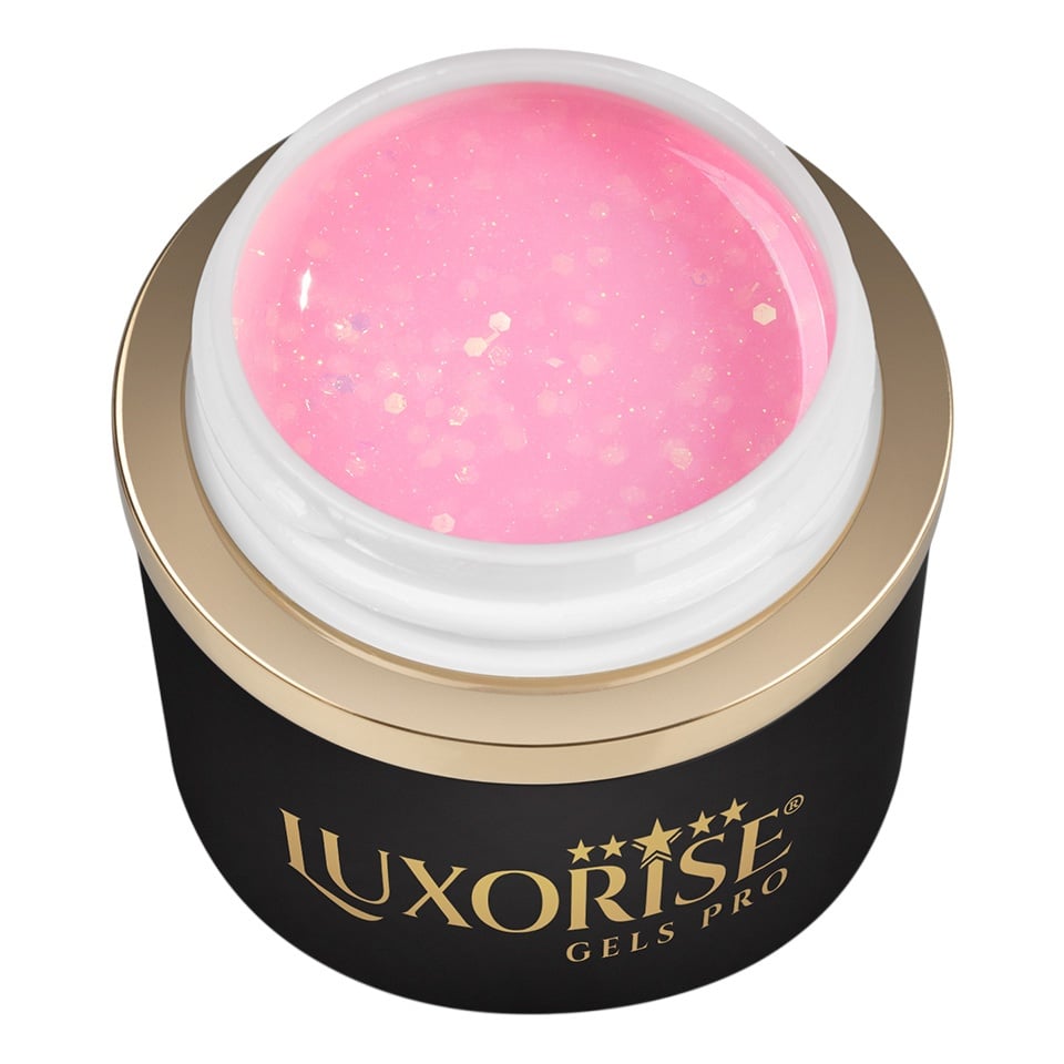 Gel UV Constructie Unghii RevoFlex LUXORISE 15ml, Rose Glimmer