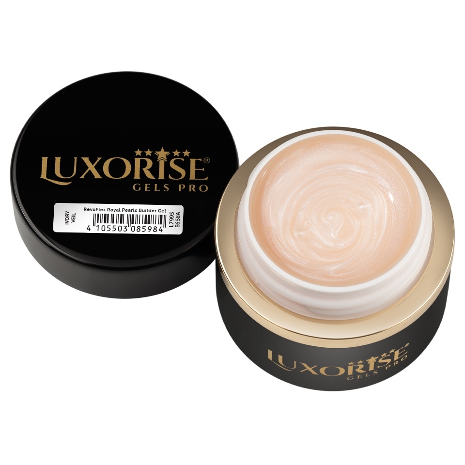 Gel UV Constructie Unghii RevoFlex Royal Pearls LUXORISE 15ml, Ivory Veil - 2 | YEO