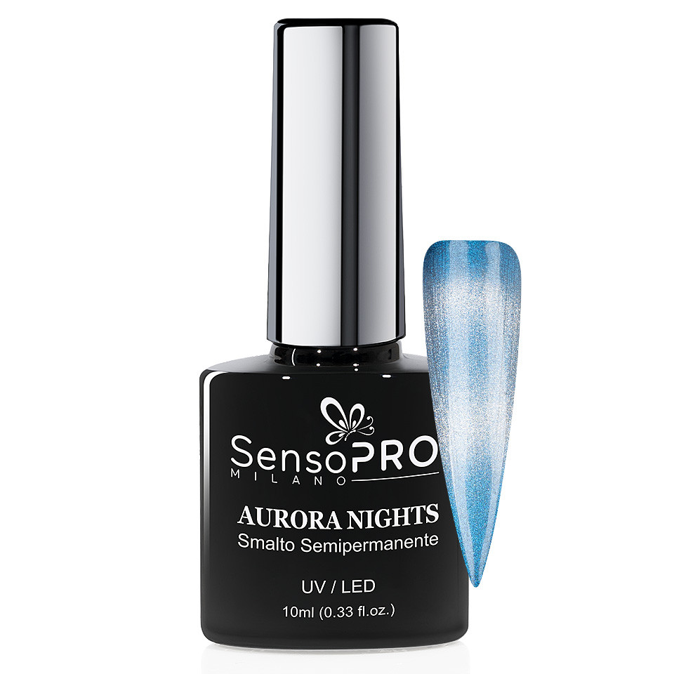 Oja Semipermanenta Aurora Nights SensoPRO Milano 10ml, Silver Star 30