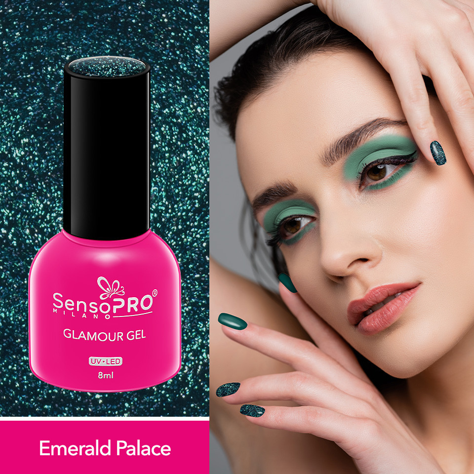 Oja Semipermanenta Glamour Gel SensoPRO Milano 8ml, Emerald Palace #57 - 1 | YEO