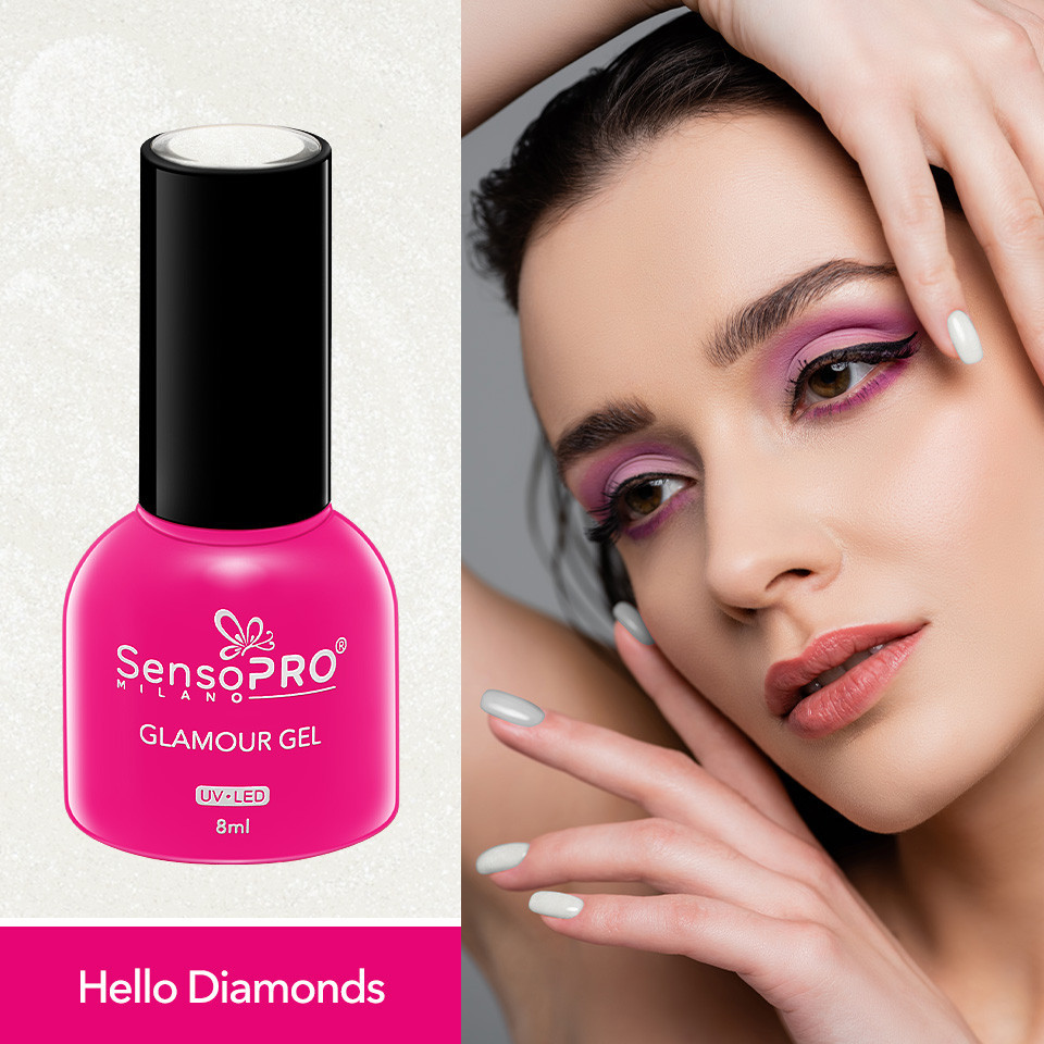 Oja Semipermanenta Glamour Gel SensoPRO Milano 8ml, Hello Diamonds #77 - 1 | YEO