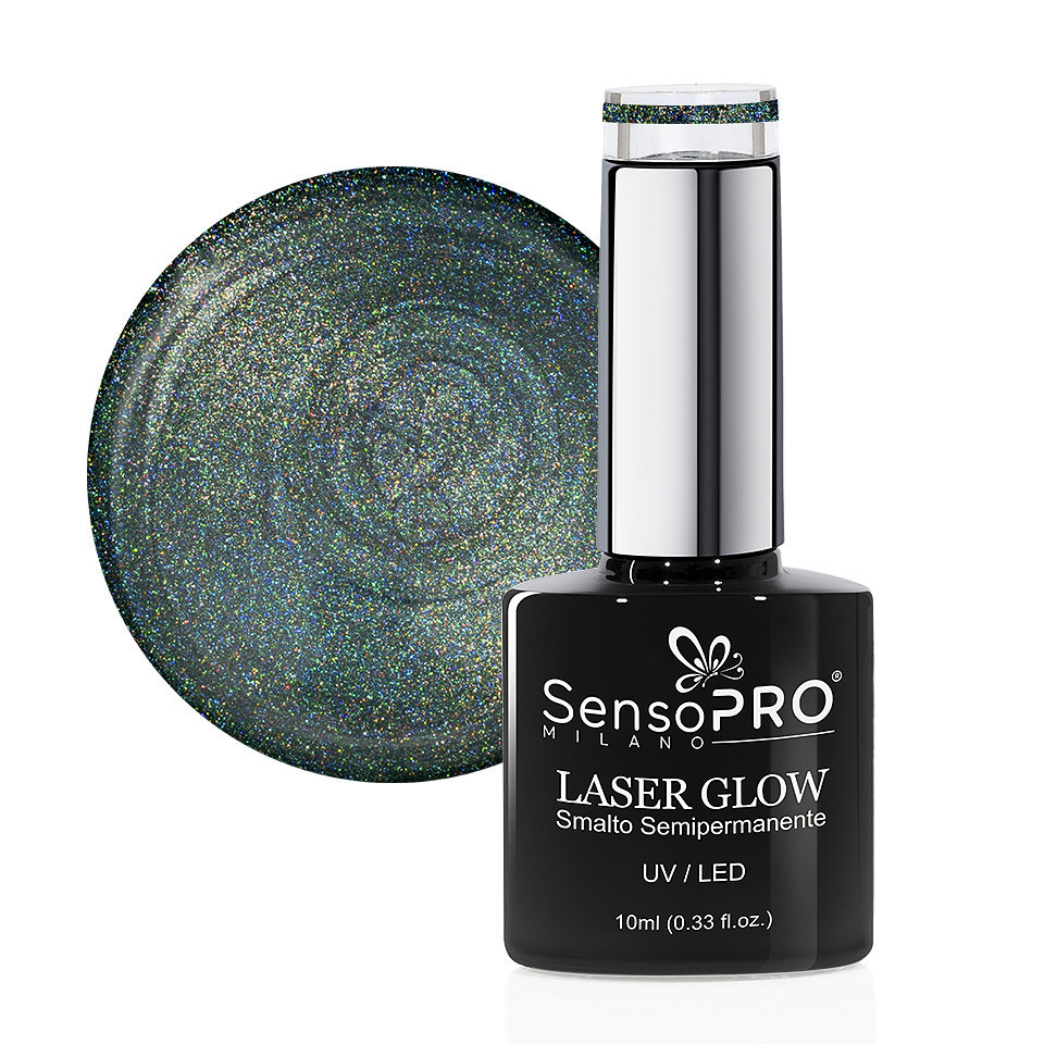 Oja Semipermanenta Holografica Laser Glow SensoPRO Milano 10ml, Cosmic Diamonds #04