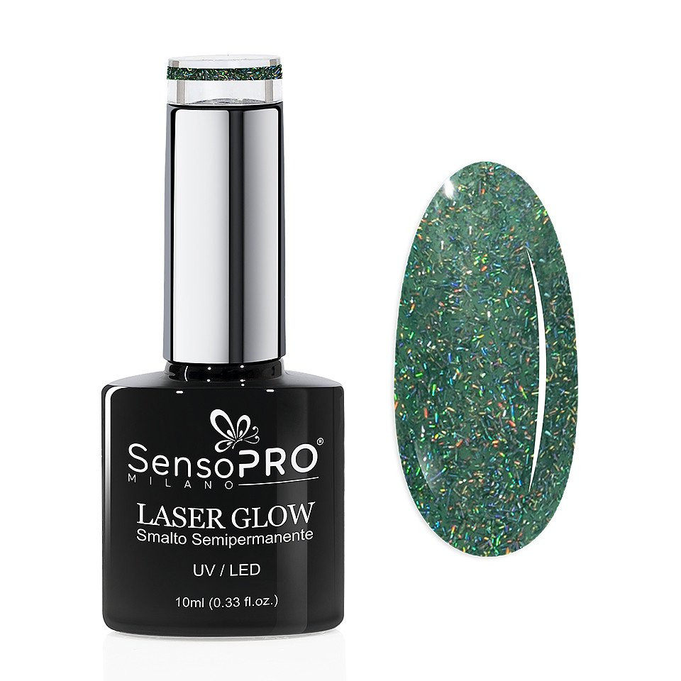 Oja Semipermanenta Holografica Laser Glow SensoPRO Milano 10ml, Rare Emerald #25 - 1 | YEO