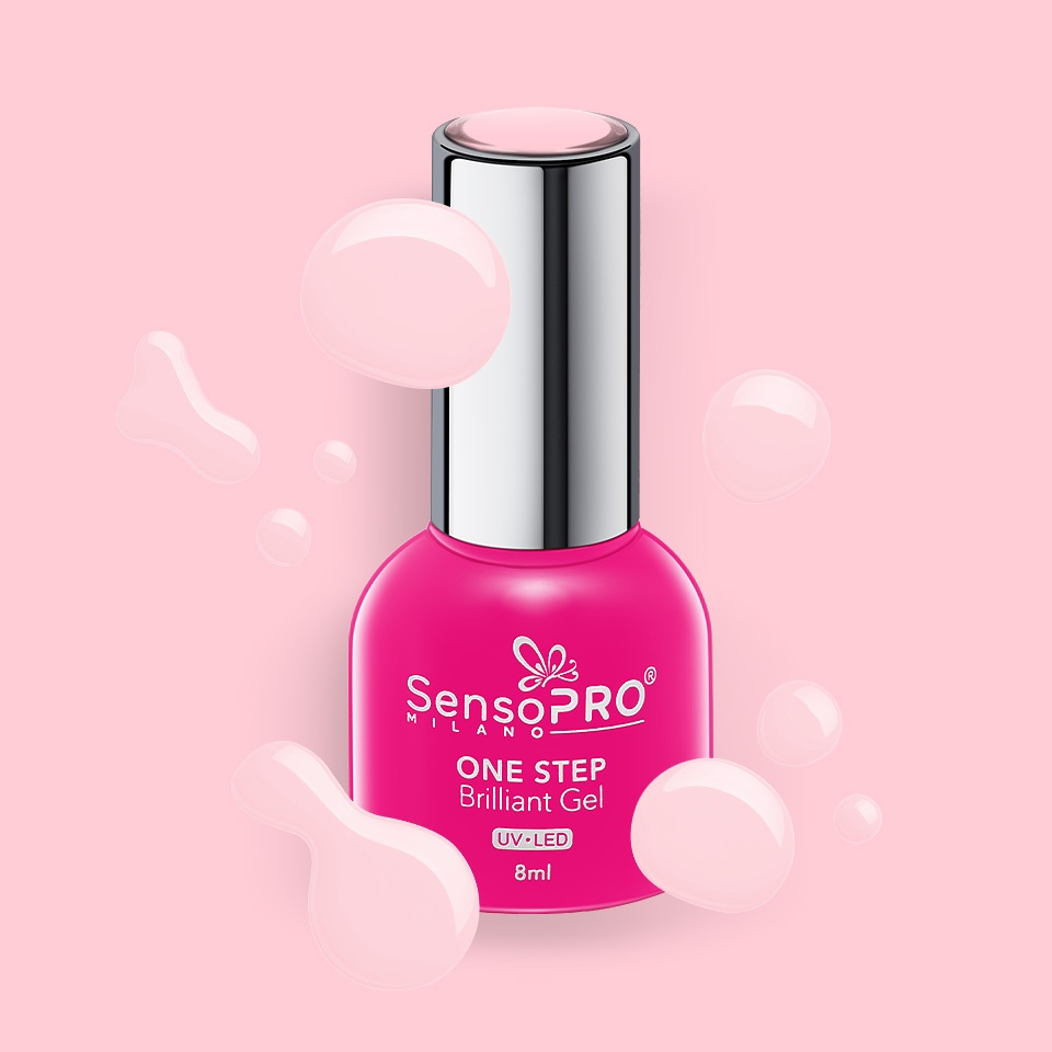 Oja Semipermanenta One Step Brilliant Gel SensoPRO Milano 8ml, Rose Empire #32 - 1 | YEO