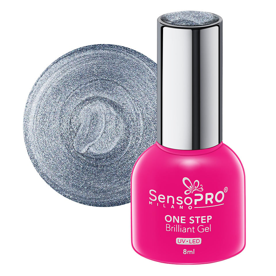 Oja Semipermanenta One Step Brilliant Gel SensoPRO Milano 8ml, Silver Box #82