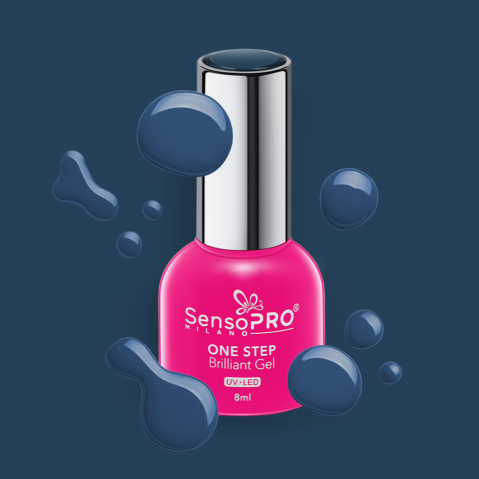 Oja Semipermanenta One Step Brilliant Gel SensoPRO Milano 8ml, Blueberry Macarons #58 - 1 | YEO