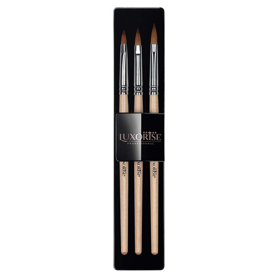 Set 3 Pensule Unghii Acril - Limba de Pisica LUXORISE - nr. 8, 9, 10 - 2 | YEO