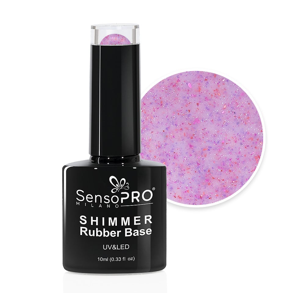 Shimmer Rubber Base SensoPRO Milano - #47 Dotty Rasbpberry, 10ml