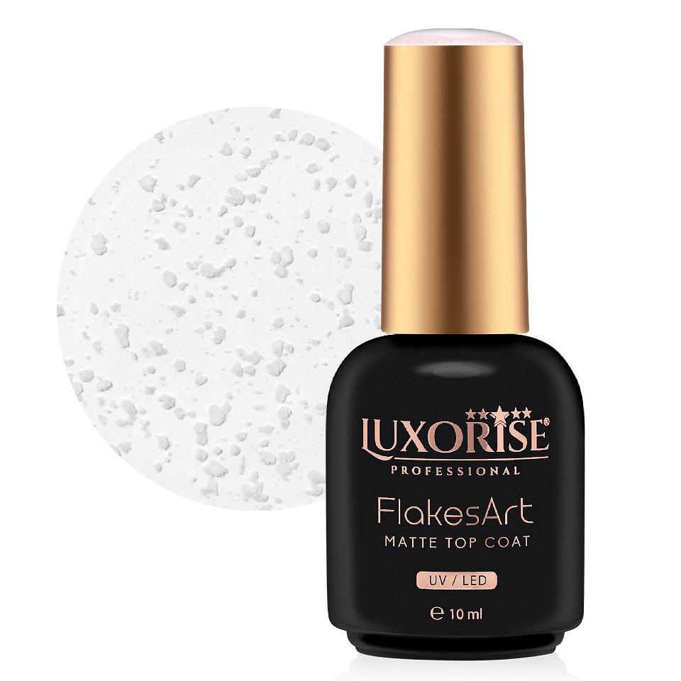 Top Coat LUXORISE - FlakesArt MATTE Snowy Elegance 10ml