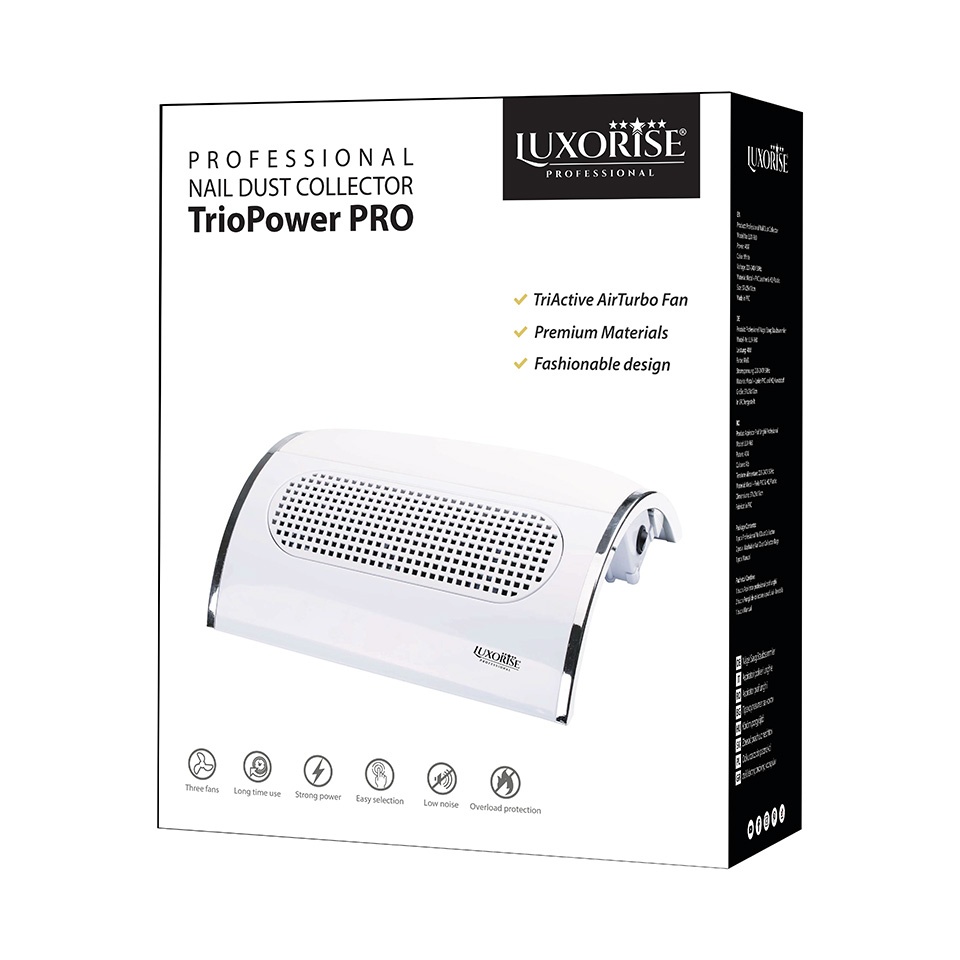 Aspirator Praf Unghii Profesional 3 motoare TrioPower PRO - LUXORISE, Alb - 3 | YEO