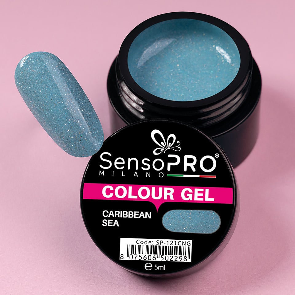 Gel UV Colorat Caribbean Sea 5ml, SensoPRO Milano - 3 | YEO