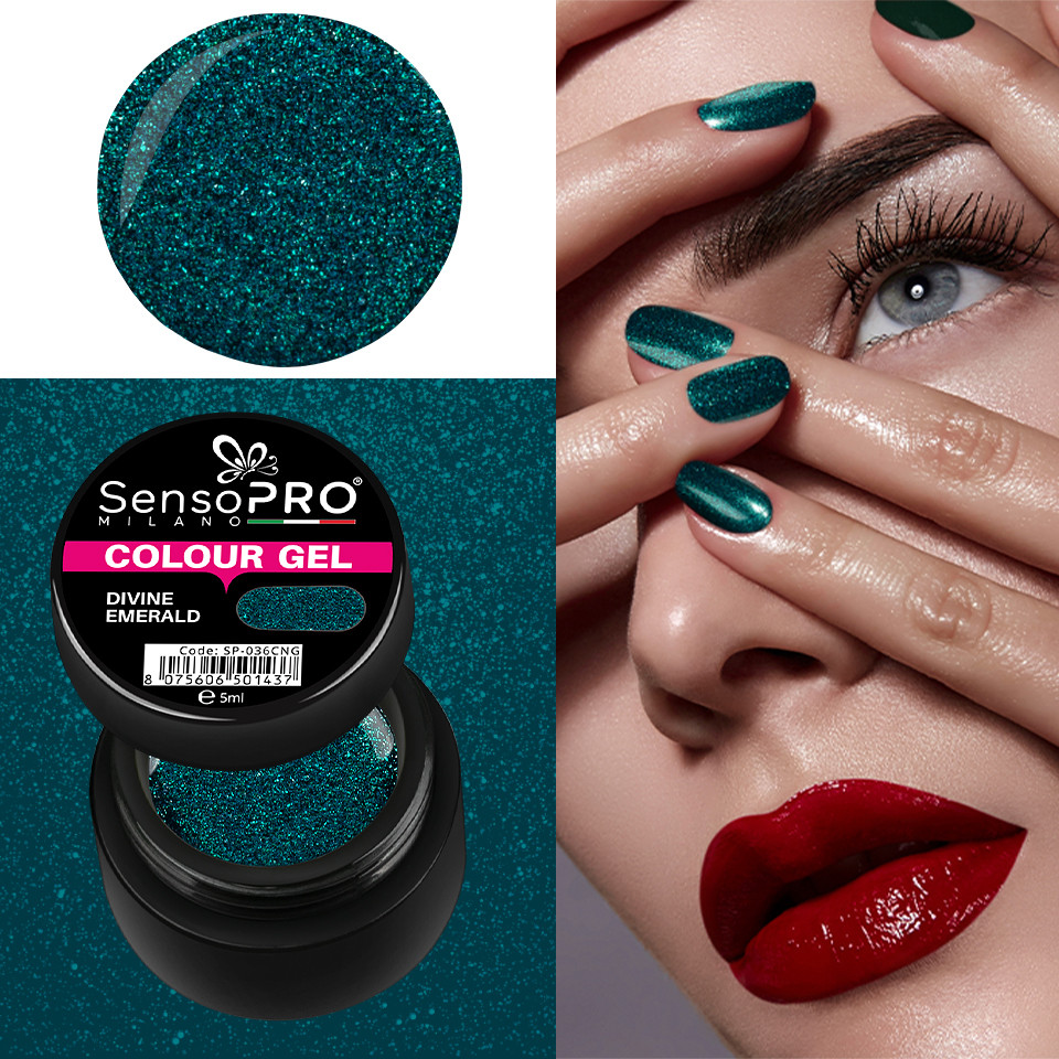 Gel UV Colorat Divine Emerald 5ml, SensoPRO Milano - 3 | YEO