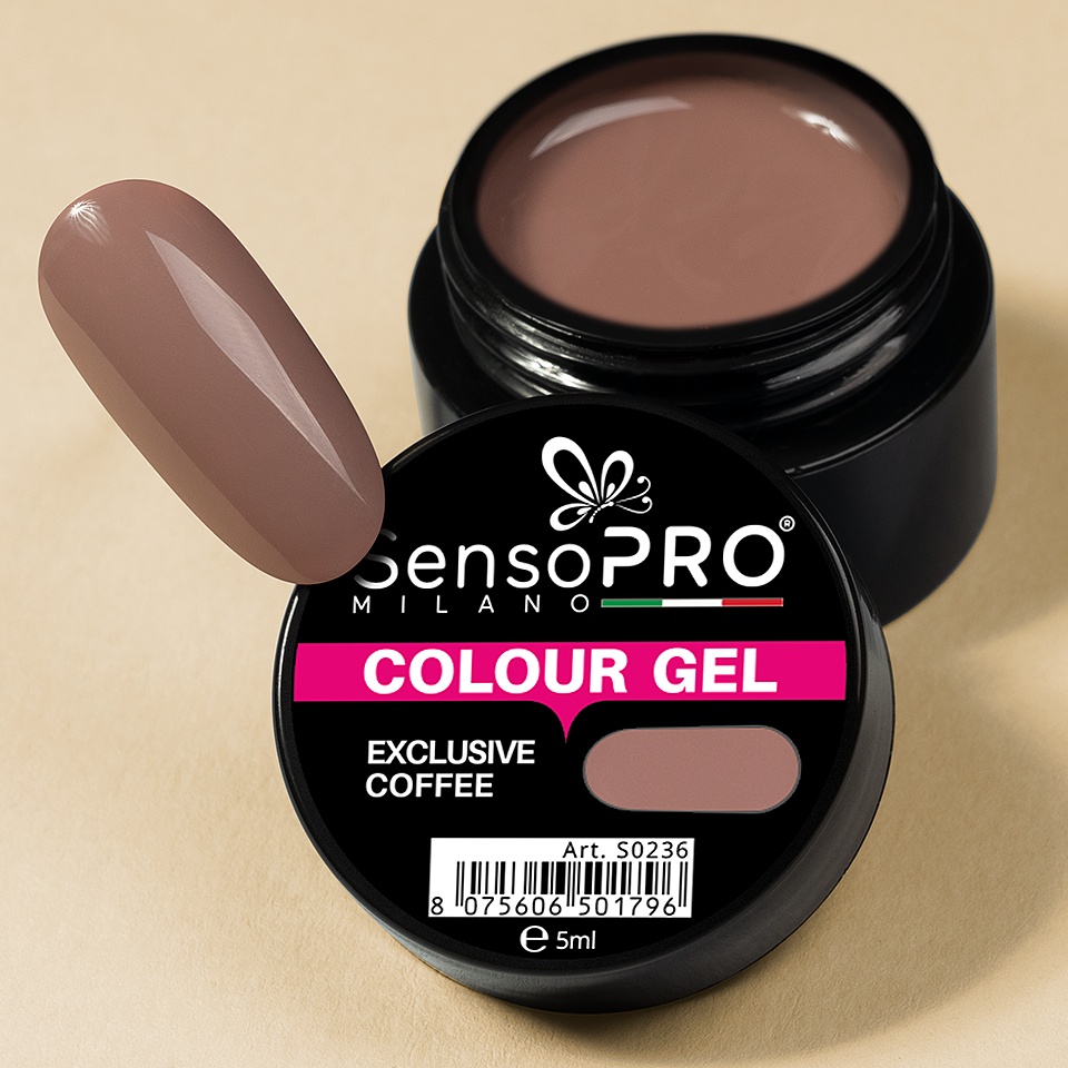 Gel UV Colorat Exclusive Coffee 5ml, SensoPRO Milano - 3 | YEO