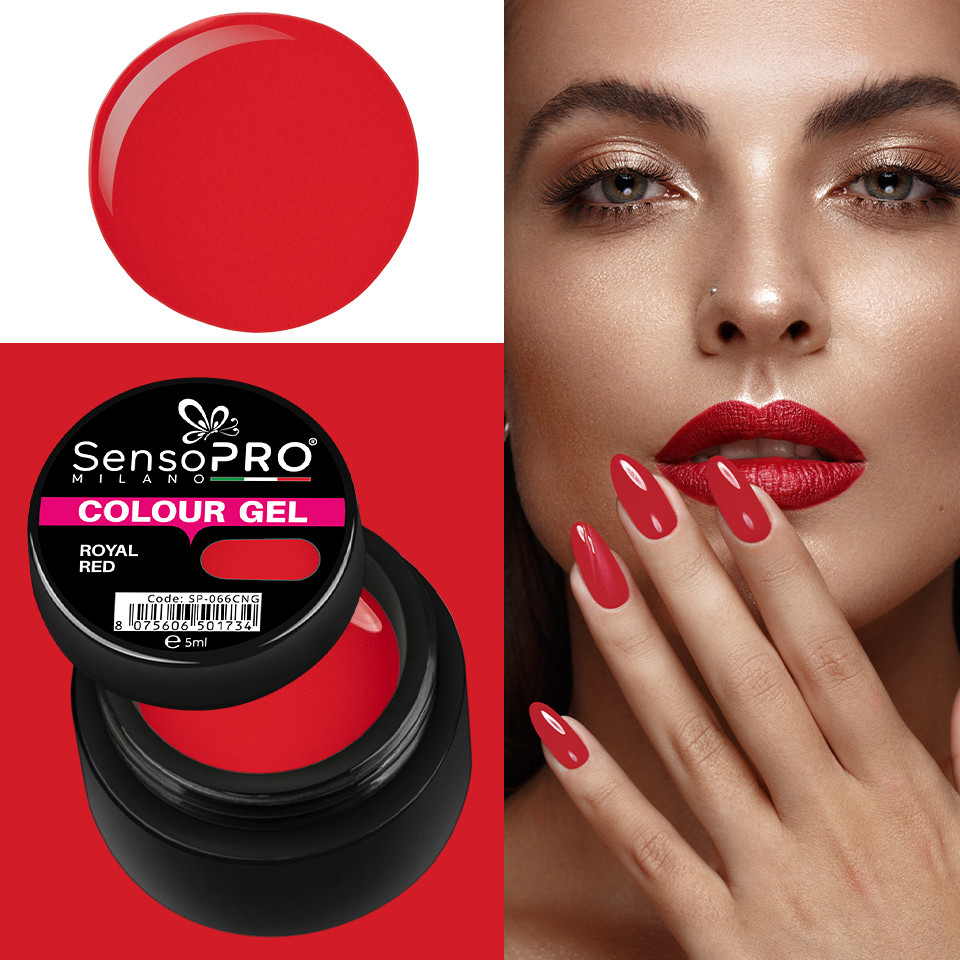 Gel UV Colorat Royal Red 5ml, SensoPRO Milano - 3 | YEO