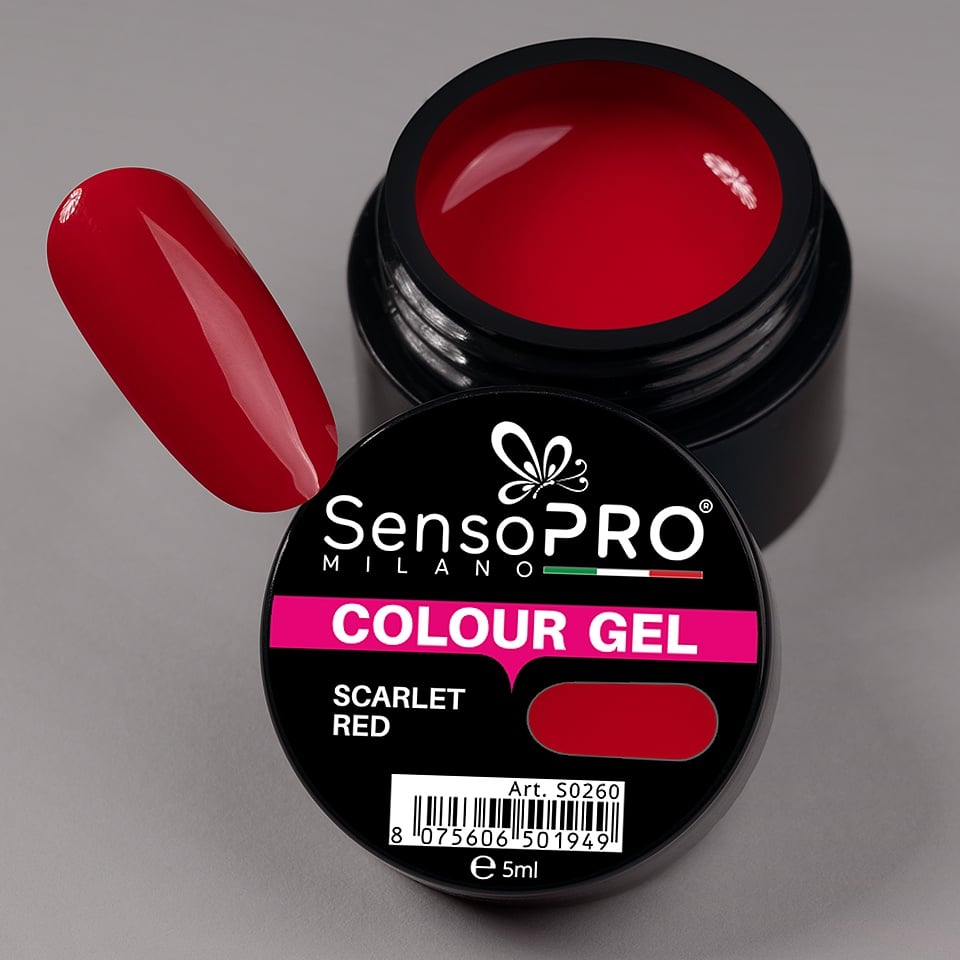 Gel UV Colorat Scarlet Red 5ml, SensoPRO Milano - 3 | YEO