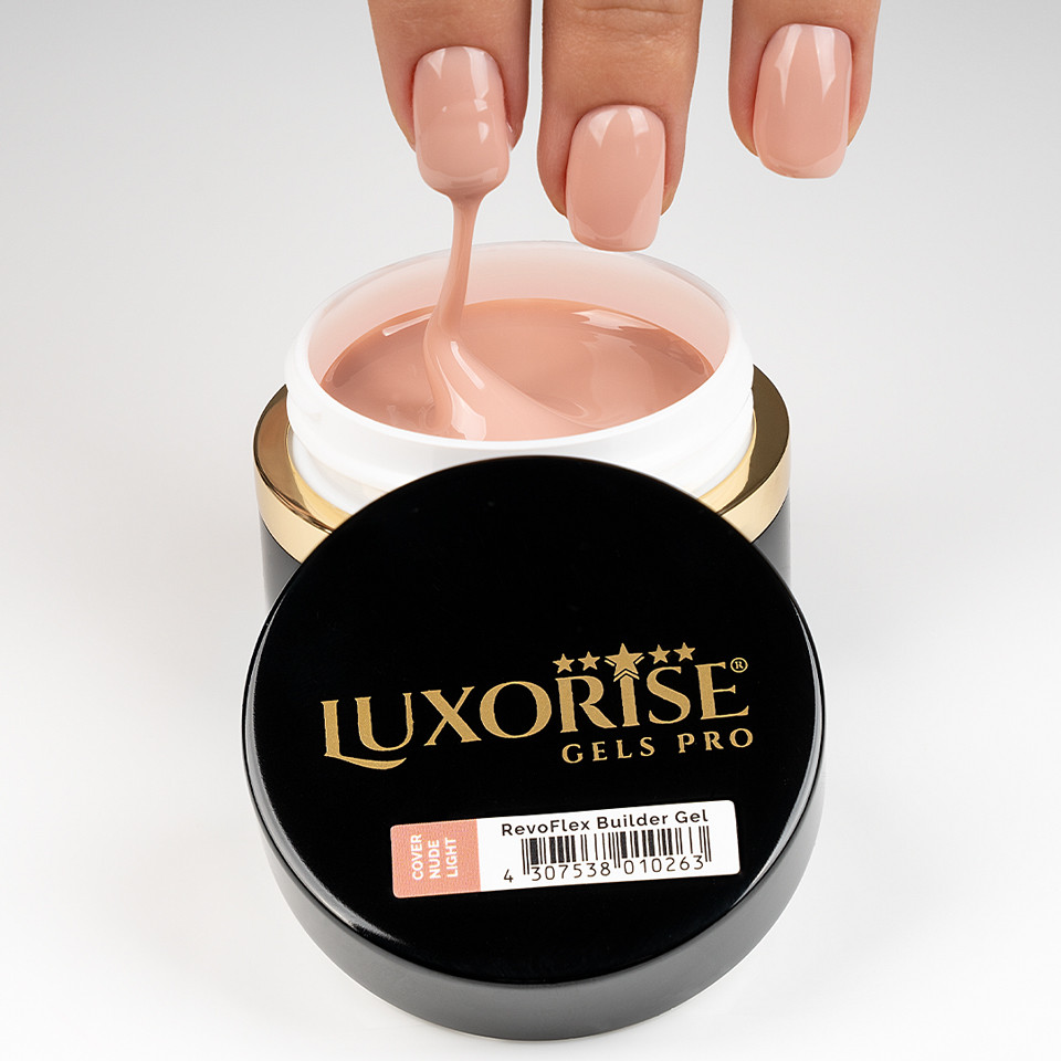 Gel UV Constructie Unghii RevoFlex LUXORISE 15ml, Cover Nude - Light - 3 | YEO