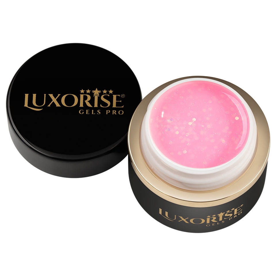 Gel UV Constructie Unghii RevoFlex LUXORISE 15ml, Rose Glimmer - 1 | YEO