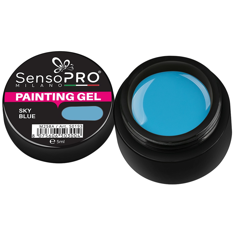 Gel UV Pictura Unghii Sky Blue 5ml, SensoPRO Milano - 1 | YEO