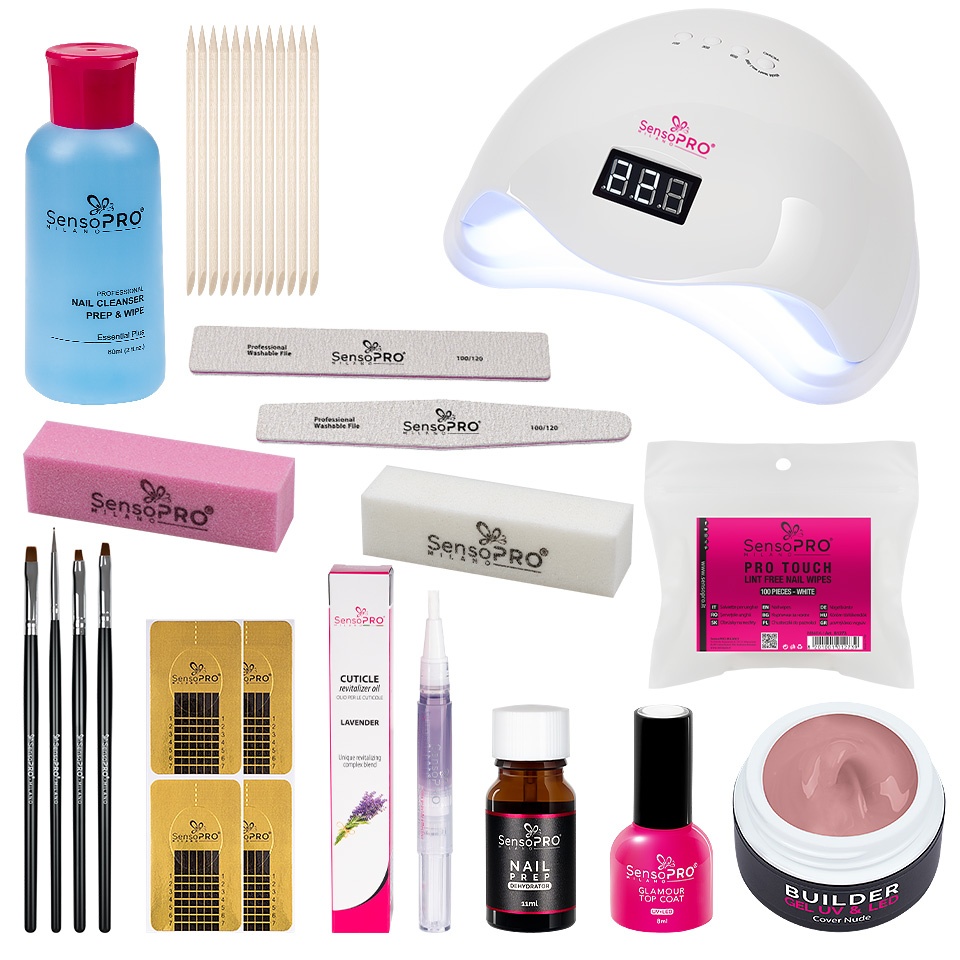 Kit Unghii Gel SensoPRO Milano Easy Home Nails + Lampa UV / LED