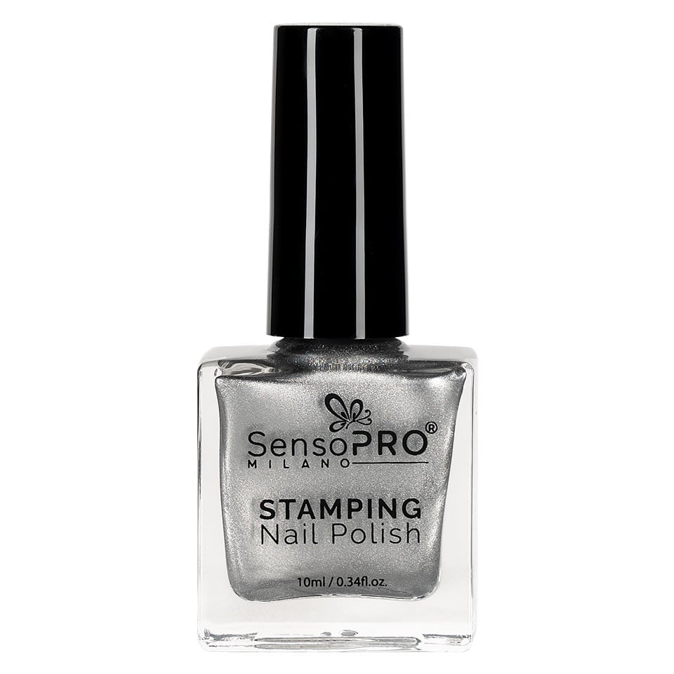 Lac de Unghii pentru Stampila, SensoPRO Milano, Silver 10ml